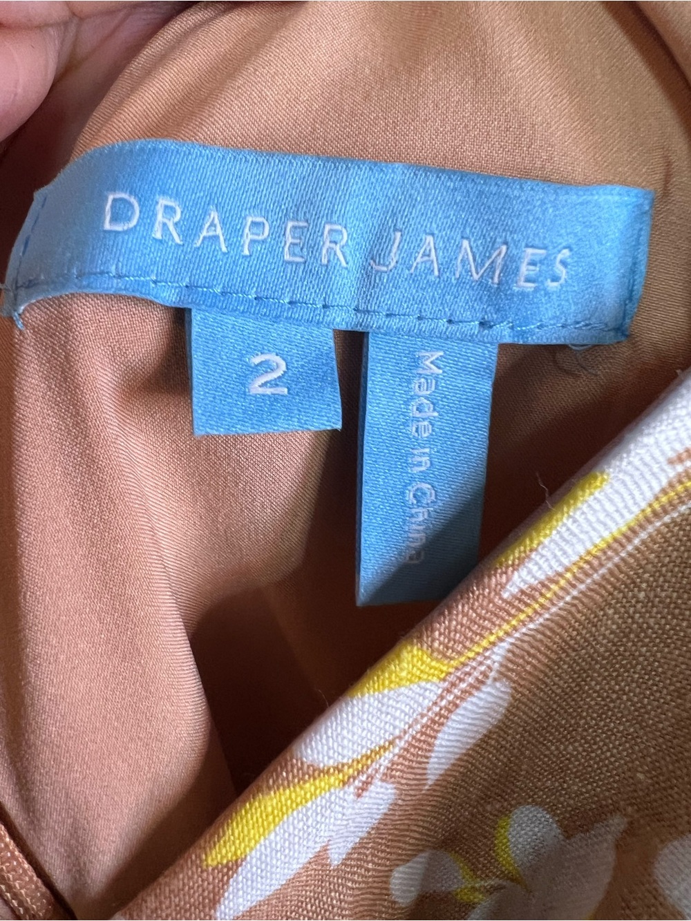 DRAPER JAMES Camel Cottagecore Floral Linen Sweetheart Neckline Dress, 2 - Picture 14 of 14